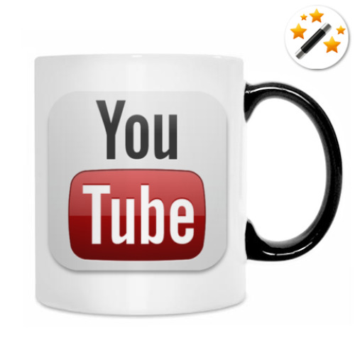 Кружка-хамелеон с принтом YouTube