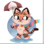 Кот под зонтом