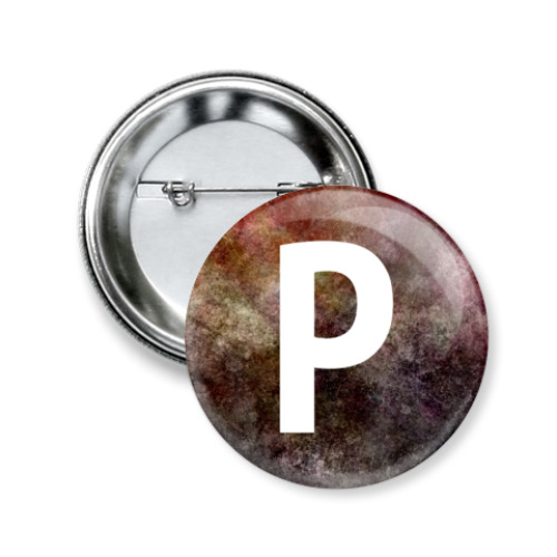 Значок 50мм с принтом 'Alphabet'