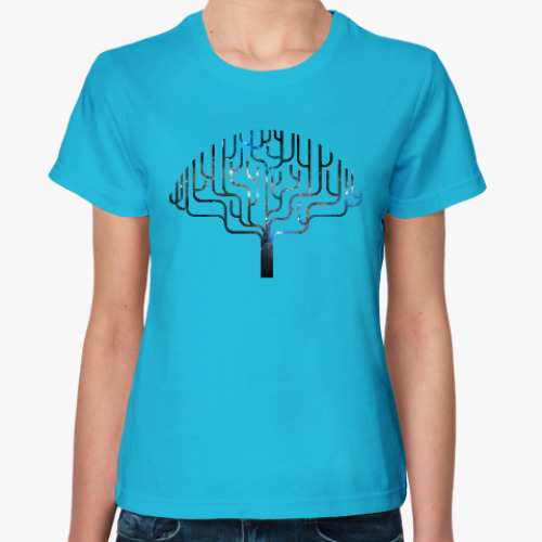 Женская футболка с принтом Космическое дерево