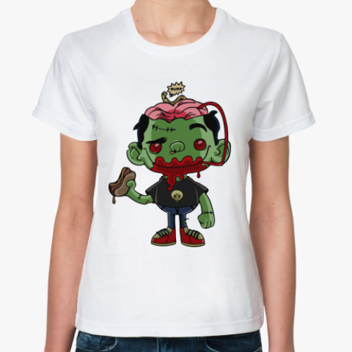 Классическая футболка с принтом Если бы у зомби был мозг.