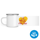 Кружка металлическая белая (круговая запечатка)