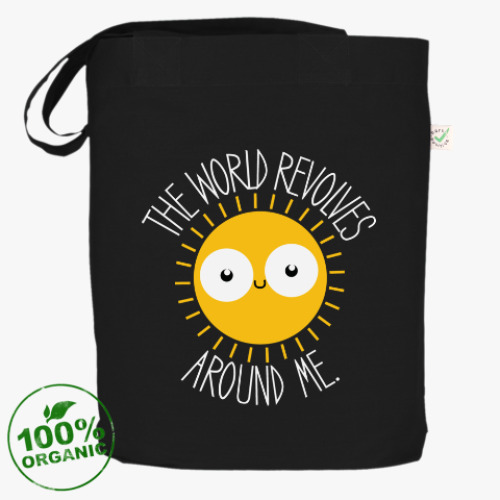 Сумка шоппер с принтом Мир крутится вокруг меня