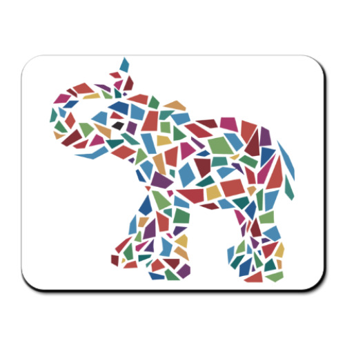 Коврик для мыши с принтом Слон - мозаика