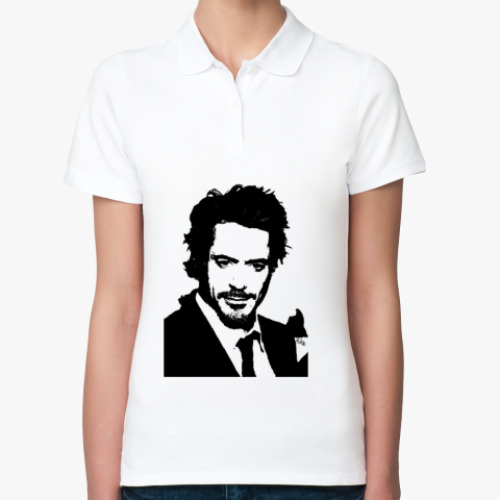 Женская рубашка поло (печать) с принтом RDJ (рисунок)