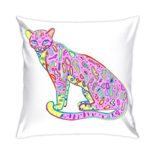Подушка с принтом Гламурный ягуар