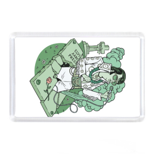 Магнит с принтом Элвис жив