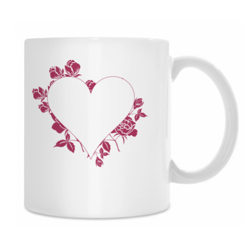 Кружка с принтом Flower Heart