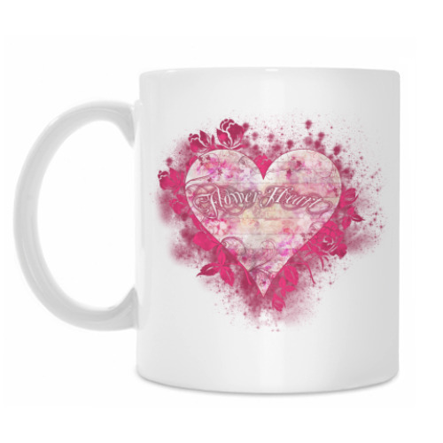 Кружка с принтом Flower Heart