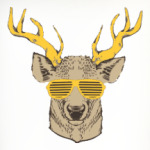 Олень хипстер в очках