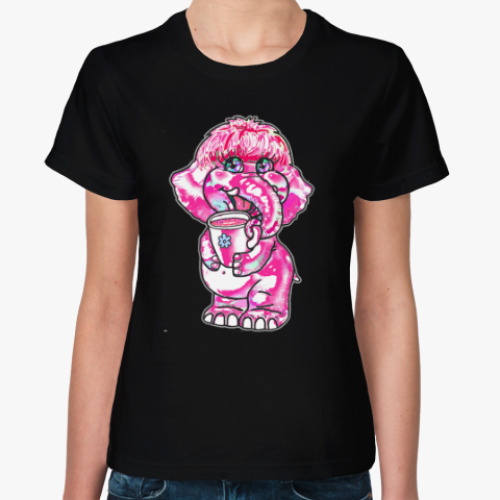 Женская футболка с принтом Слоник