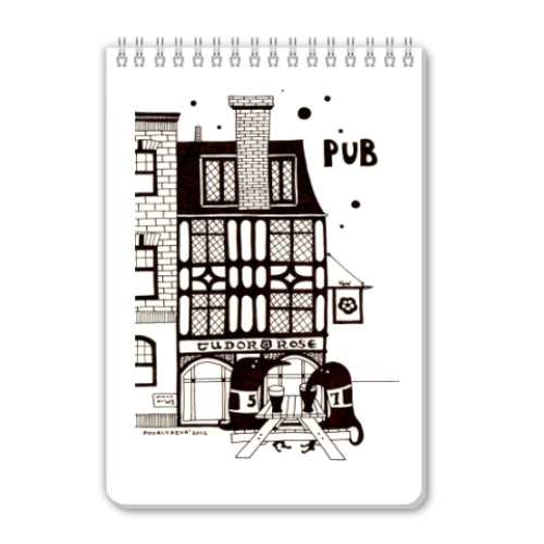 Блокнот с принтом 'Паб Роза Тюдоров'
