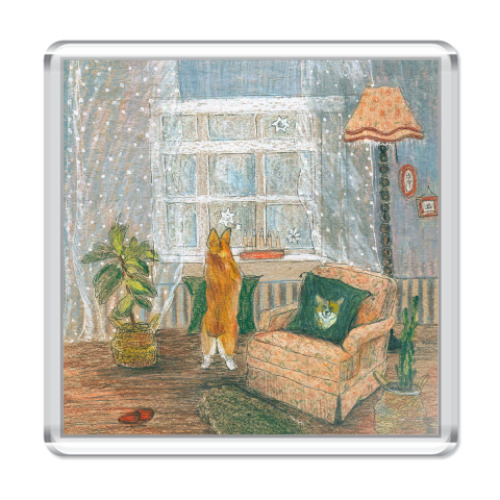 Магнит с принтом В ожидании