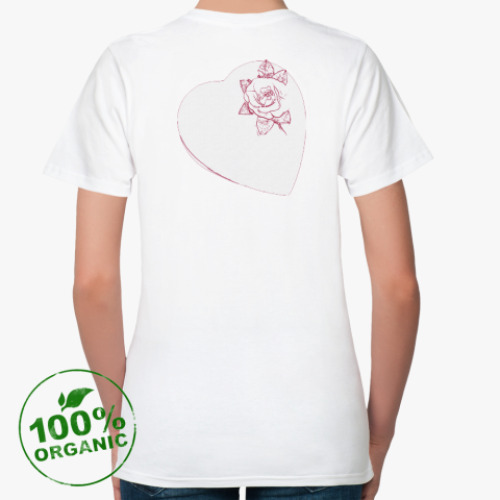 Женская футболка из органик-хлопка с принтом Heart&Rose