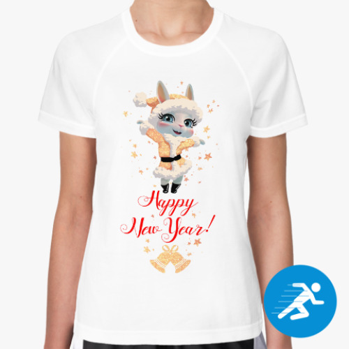 Женская спортивная футболка с принтом 'Зайка Луна'