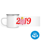 Кружка металлическая белая (круговая запечатка)