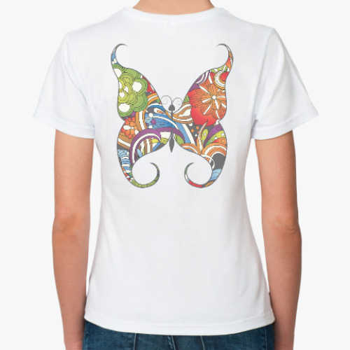 Классическая футболка с принтом Крылья Бабочка