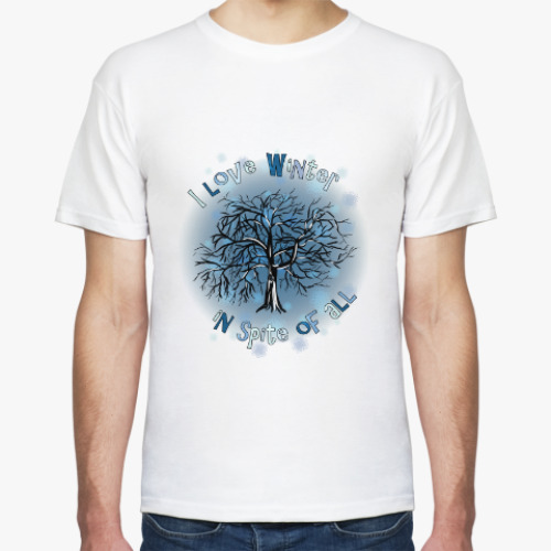 Футболка с принтом Я люблю зиму несмотря ни на что