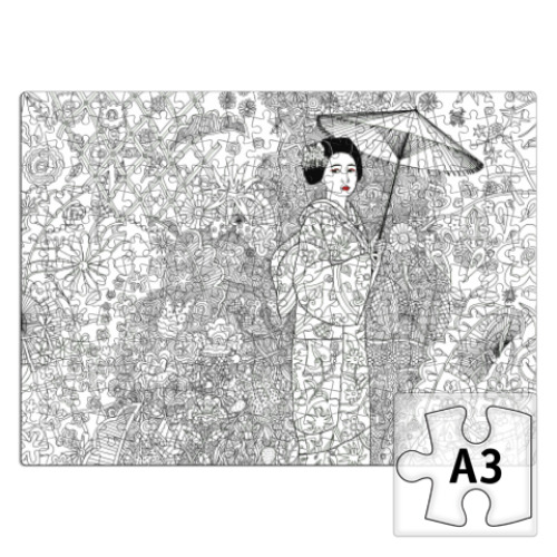 Пазл с принтом Гейша. Япония вокруг нас.