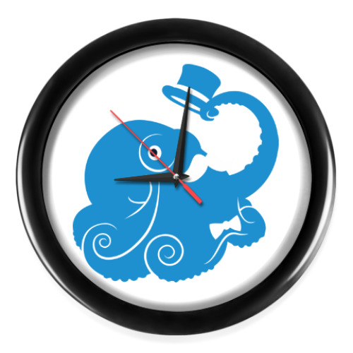 Настенные часы с принтом Сэр осьминог