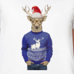 Олень новогодний в свитере