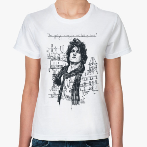 Классическая футболка с принтом To not fall in love