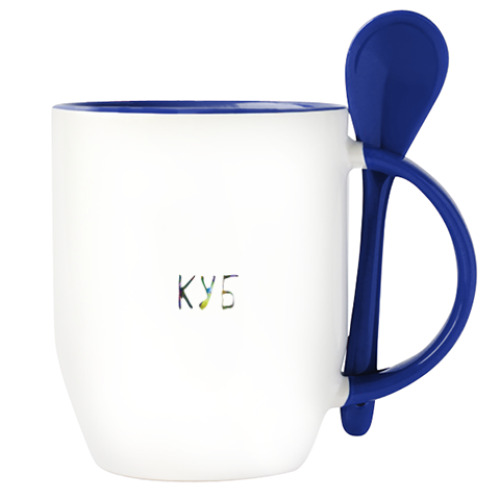 Кружка с ложкой куб