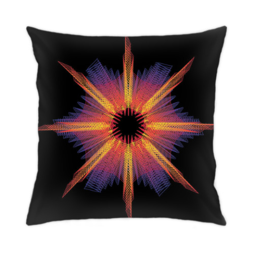 Подушка с принтом Радужный вортекс