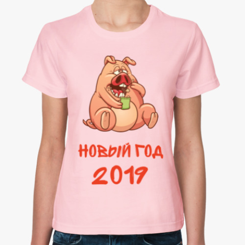 Женская футболка с принтом Год Свиньи 2019
