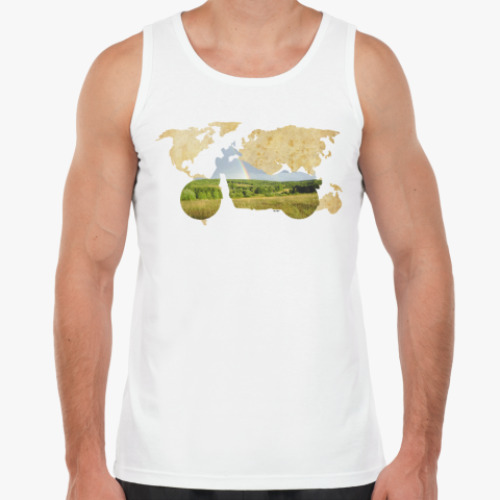 Майка с принтом Мотопейзаж