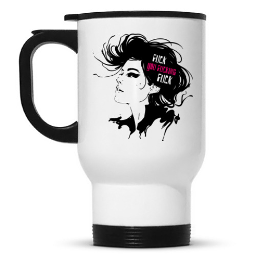 Кружка-термос с принтом Fuck