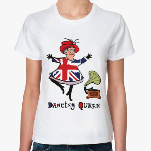 Классическая футболка с принтом 'Королева'