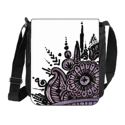 Сумка на плечо (мини-планшет) с принтом Цветы