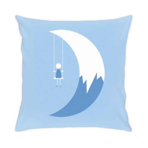 Подушка с принтом Качели на Луне