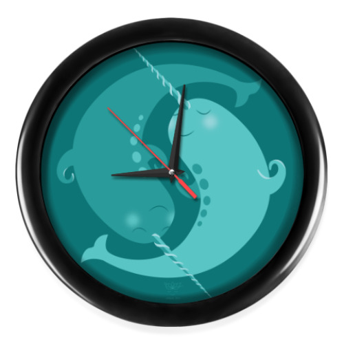 Настенные часы с принтом Animal Zen: N is for Narwal