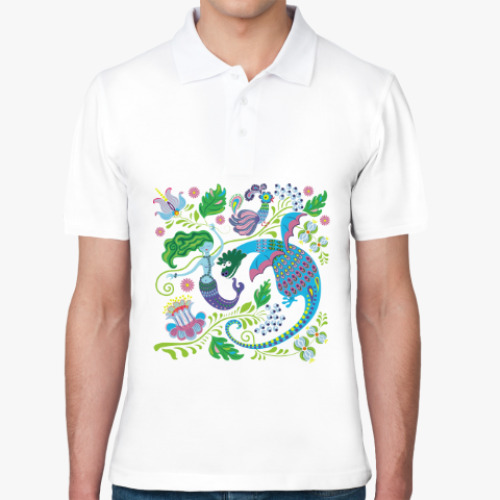 Рубашка поло Дракон и русалка