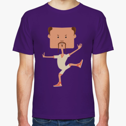 Футболка с принтом Смешной нарисованный каратист