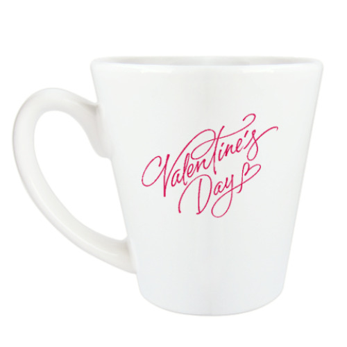 Чашка Латте с принтом С днем Святого Валентина