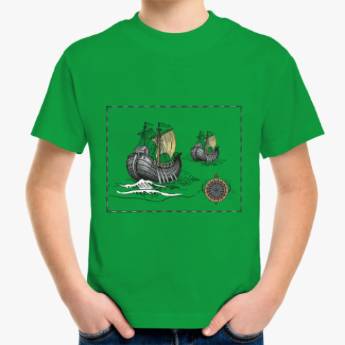 Детская футболка с принтом Первооткрыватели