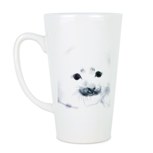 Чашка Латте с принтом Малыш тюлень