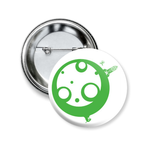 Значок 50мм с принтом Man on the Moon