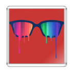 Магнит 6.5 x 6.5 см Хипстер: очки