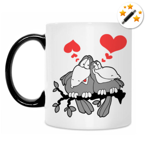 Кружка-хамелеон с принтом Это любовь!