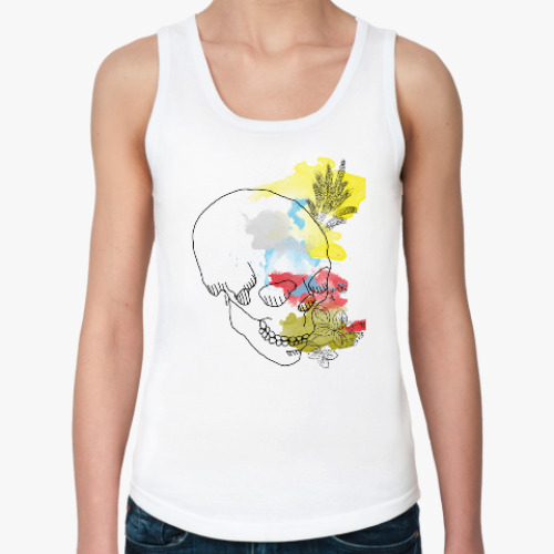 Женская майка с принтом  Августовский череп