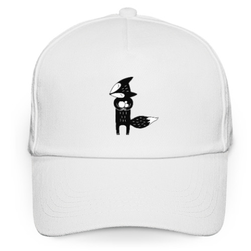 Кепка бейсболка с принтом Лисенок и снег