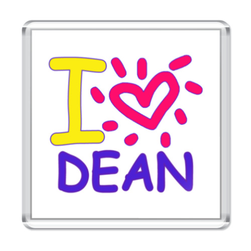 Магнит с принтом Supernatural - I love Dean
