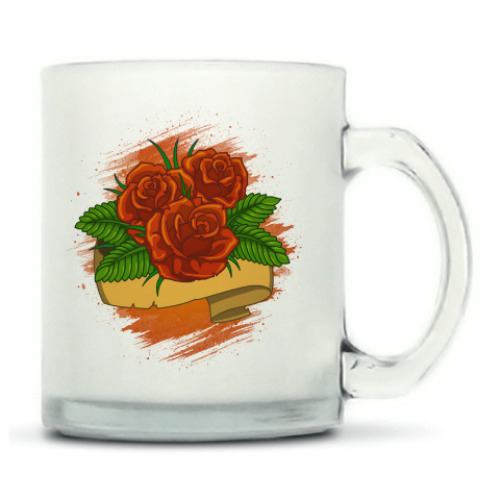 Кружка матовая с принтом Розы