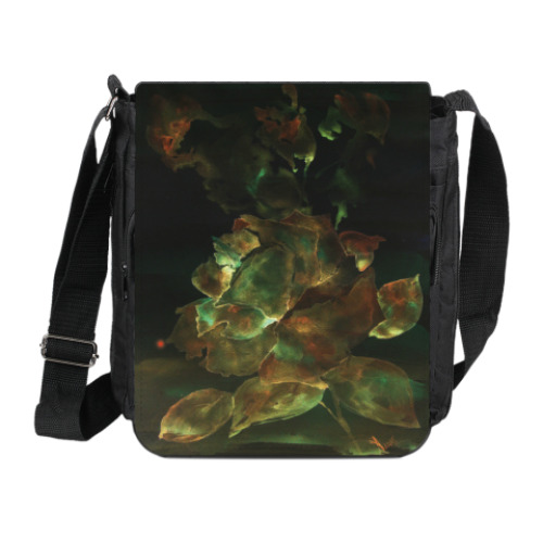 Сумка на плечо (мини-планшет) с принтом Золотая роза