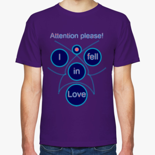 Футболка с принтом Внимание! Я влюблён