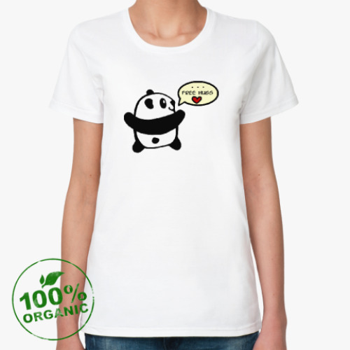 Женская футболка из органик-хлопка с принтом Панда